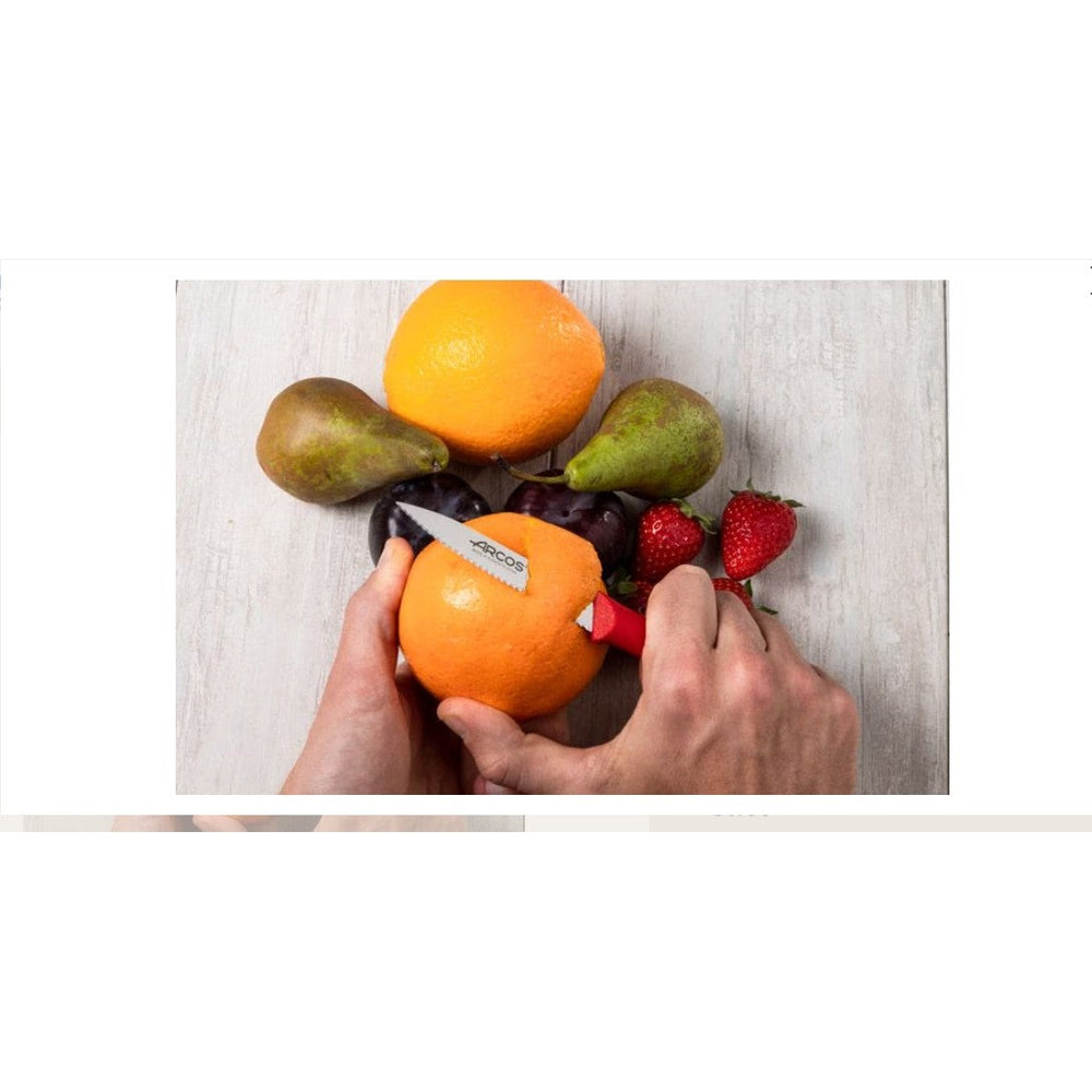 NOVA SERIES 100 MM SERRATED RED COLOUR PARING KNIFE - Mabrook Hotel Supplies