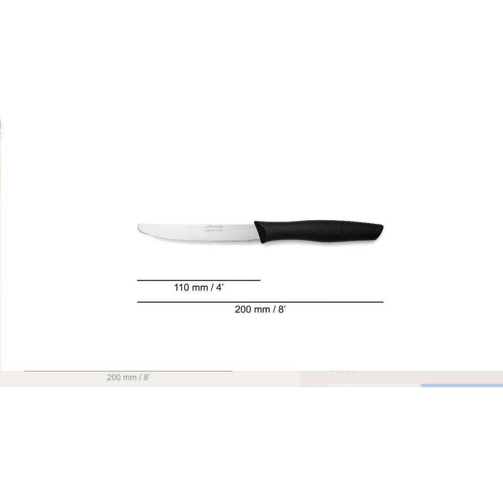 NOVA SERIES 110 MM SERRATED BLACK TABLE KNIFE - Mabrook Hotel Supplies
