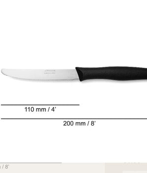 NOVA SERIES 110 MM SERRATED BLACK TABLE KNIFE - Mabrook Hotel Supplies