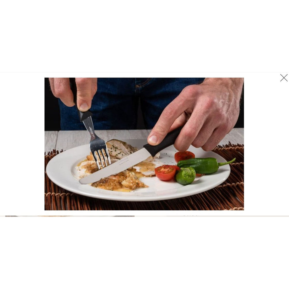 NOVA SERIES 110 MM SERRATED BLACK TABLE KNIFE - Mabrook Hotel Supplies