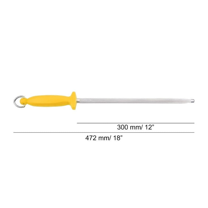 YELLOW STEEL SHARPENING STEEL 300 MM / 13 MM DIAMETER - Mabrook Hotel Supplies