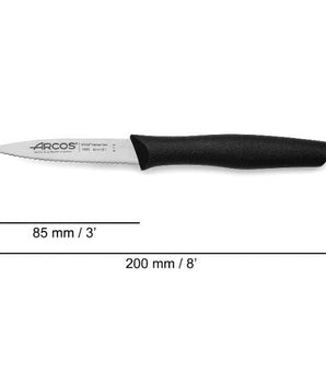 NOVA SERIES 85 MM SERRATED BLACK COLOUR PARING KNIFE - Mabrook Hotel Supplies