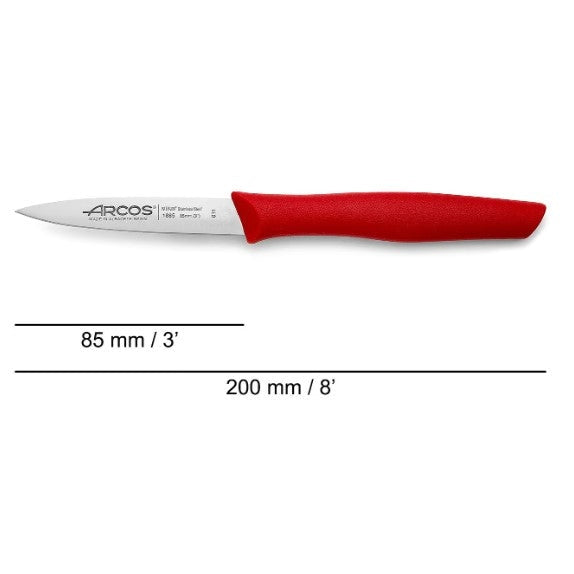 NOVA SERIES 85 MM RED COLOUR PARING KNIFE - Mabrook Hotel Supplies