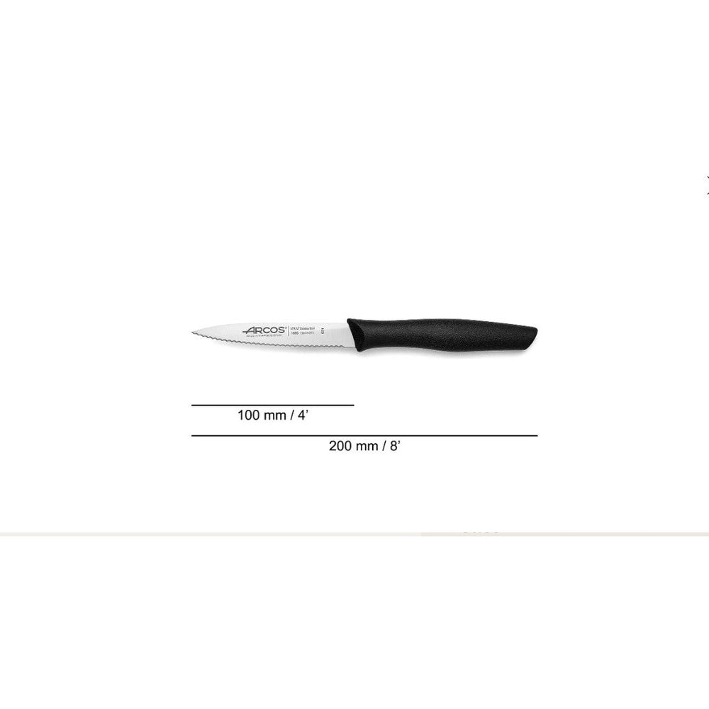 NOVA SERIES 100 MM SERRATED BLACK COLOUR PARING KNIFE - Mabrook Hotel Supplies