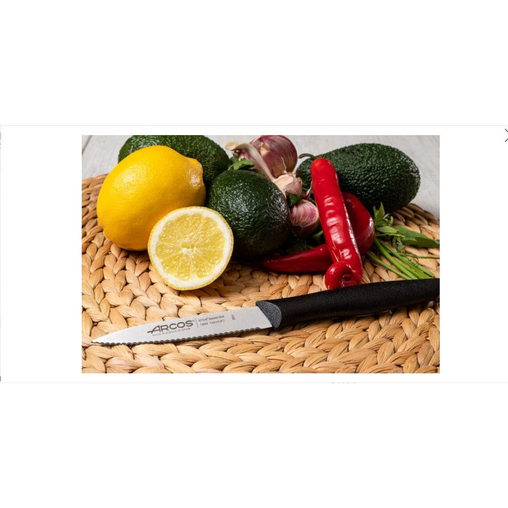 NOVA SERIES 100 MM SERRATED BLACK COLOUR PARING KNIFE - Mabrook Hotel Supplies