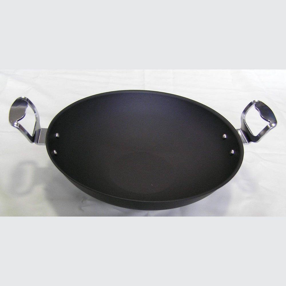 "BLACK CHINESE PAN W/METAL HANDLE, SIZE: 42CM." - Mabrook Hotel Supplies