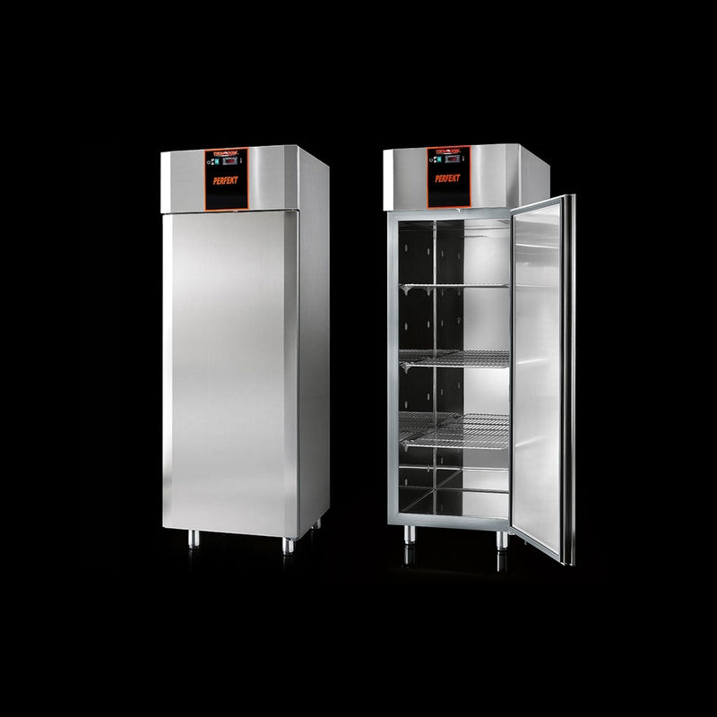 SINGLE DOOR UPRIGHT REFRIGERATOR CABINET 600LTR  4 SHELVES EACH DOORS & 4 CASTERS - PERFECT SERIES. - Mabrook Hotel Supplies