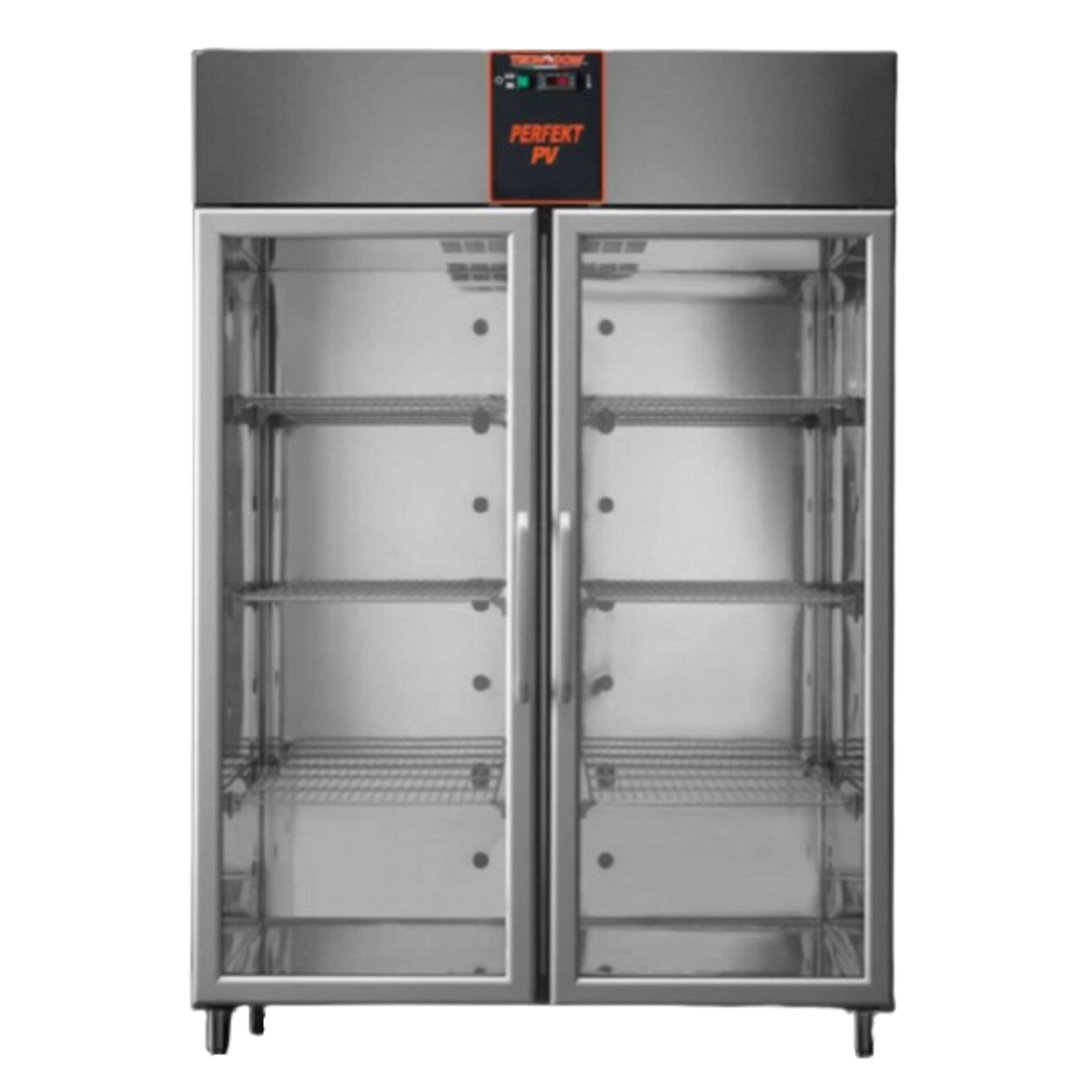 1400 Ltr Glass Double Door Refrigerator Cabinet - Perfekt Series. - Mabrook Hotel Supplies