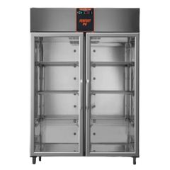 1400 Ltr Glass Double Door Refrigerator Cabinet - Perfekt Series. - Mabrook Hotel Supplies