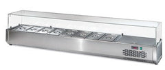 Refrigerated Display Showcase for 8 GN 1/4 with Flat Glass (OLD CODE: TCN-VR4190VD). - Mabrook Hotel Supplies