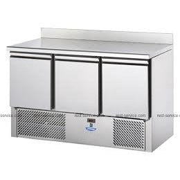 "3 DOOR COMPACT UNDERCOUNTER REF W/BACKSPLASH,  +4/+10 ,C; 35"