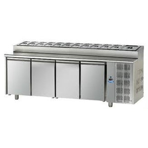 "4 DOORS SNACK SALAD COUNTER REFRIGEATOR, GN 1/1, TEMP: 0-10*"