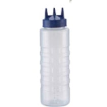 TRI TIP WIDE MOUTH SQUEEZE BOTTLE WITH BLUE COLOR TOP 32 OZ