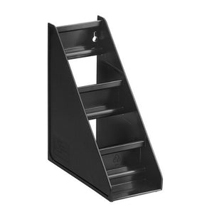 TRAEX BLACK SELF-SERVE 3-TIER CONDIMENT HOLDER STAND WITH CLIPS
