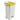 DERBY 90 LITRE, WHITE POLYPROPYLENE BIN WITH, PEDAL & 10cm WHEELS, YELLOW ( IDEAL FOR PLASTIC BAGS 70X75X110 & 80X85X110 cm)