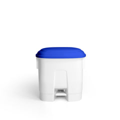 TTS CLEANING DERBY L WHITE POLYPROPYLENE BIN WITH PEDAL & LID - BLUE , 30 LITRE - Mabrook Hotel Supplies