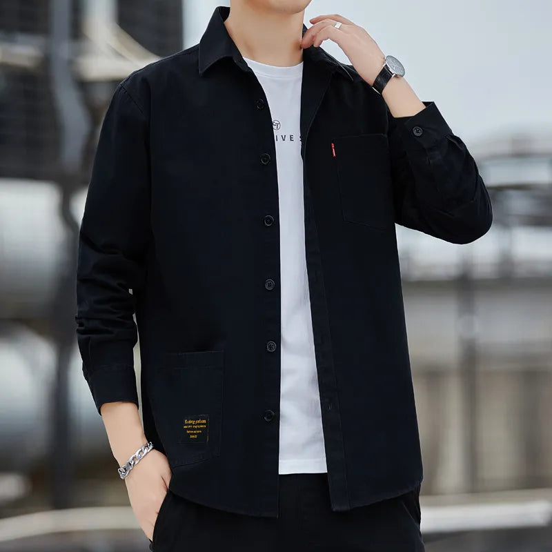 CASUAL SHIRT - 100% COTTON , COLOR: BLACK , SIZE: 4XL - Mabrook Hotel Supplies