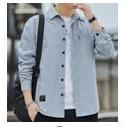 CASUAL SHIRT - 100% COTTON , COLOR: LIGHT BLUE , SIZE: 2XL