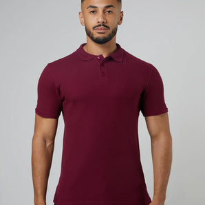 Mercerized Cotton Polo Shirts , Color Maroon ,Fabric: Veil: 100% Cotton Bottom , Size: 2XL