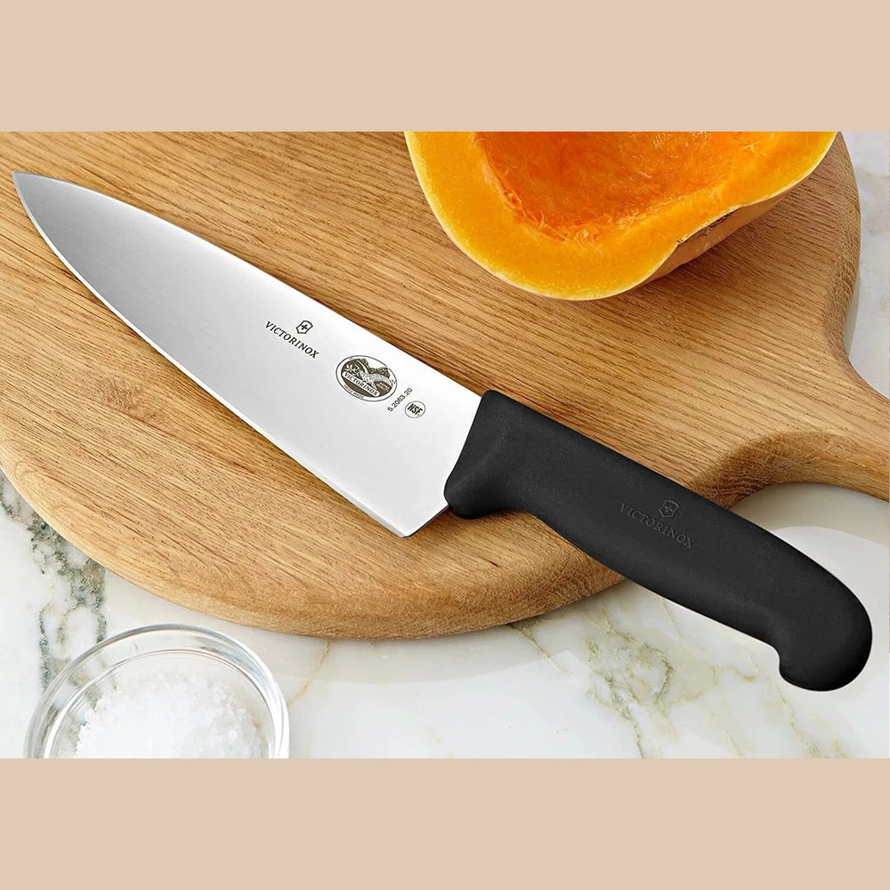 VICTORINOX CARVING KNIFE , EXTRA BROAD, BLACK - 20 CM - Mabrook Hotel Supplies