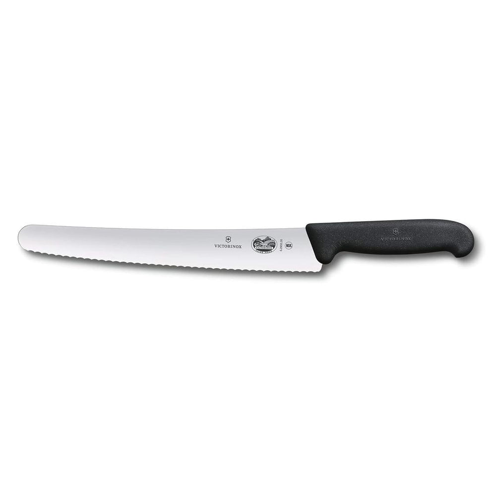 VICTORINOX PASTRY KNIFE, WAVY BLADE, BLACK - 26 CM - Mabrook Hotel Supplies