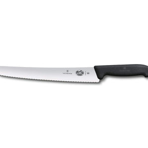 VICTORINOX PASTRY KNIFE, WAVY BLADE, BLACK - 26 CM