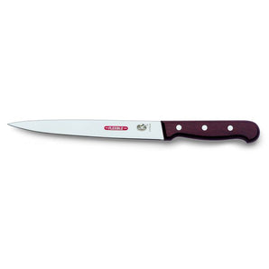 VICTORINOX FILLETING KNIFE, FLEXIBLE, ROSEWOOD HANDLE - 18 CM