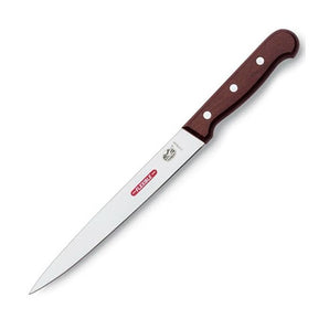 VICTORINOX FILLETING KNIFE, FLEXIBLE, ROSEWOOD HANDLE - 18 CM