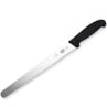 VICTORINOX SLICING KNIFE, ROUND TIP, FIBROX HANDLE BLACK - 30 CM BLACK