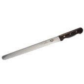 VICTORINOX SLICING KNIFE, WAVY BLADE, ROSEWOOD HANDLE - 30 CM ROSEWOOD