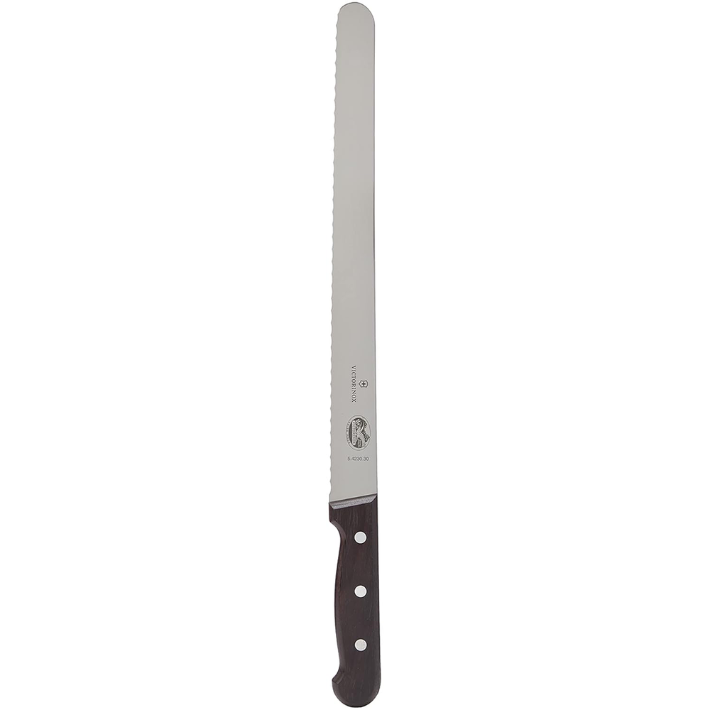 VICTORINOX SLICING KNIFE, WAVY BLADE, ROSEWOOD HANDLE - 30 CM - Mabrook Hotel Supplies