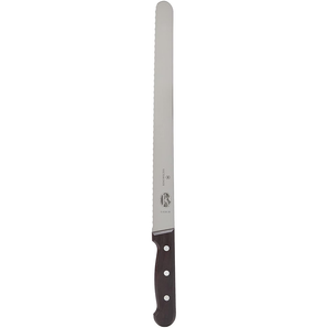 VICTORINOX SLICING KNIFE, WAVY BLADE, ROSEWOOD HANDLE - 30 CM