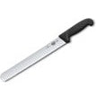 VICTORINOX SLICING KNIFE, FLUTED BLADE, FIBROX, 36 CM BLACK