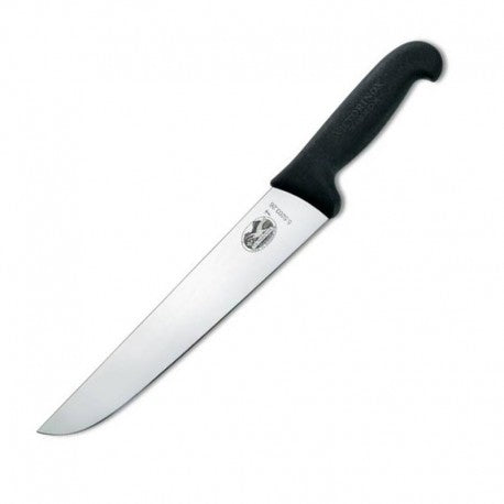 VICTORINOX BUTCHER KNIFE, BLACK FIBROX HANDLE - 28 CM - Mabrook Hotel Supplies