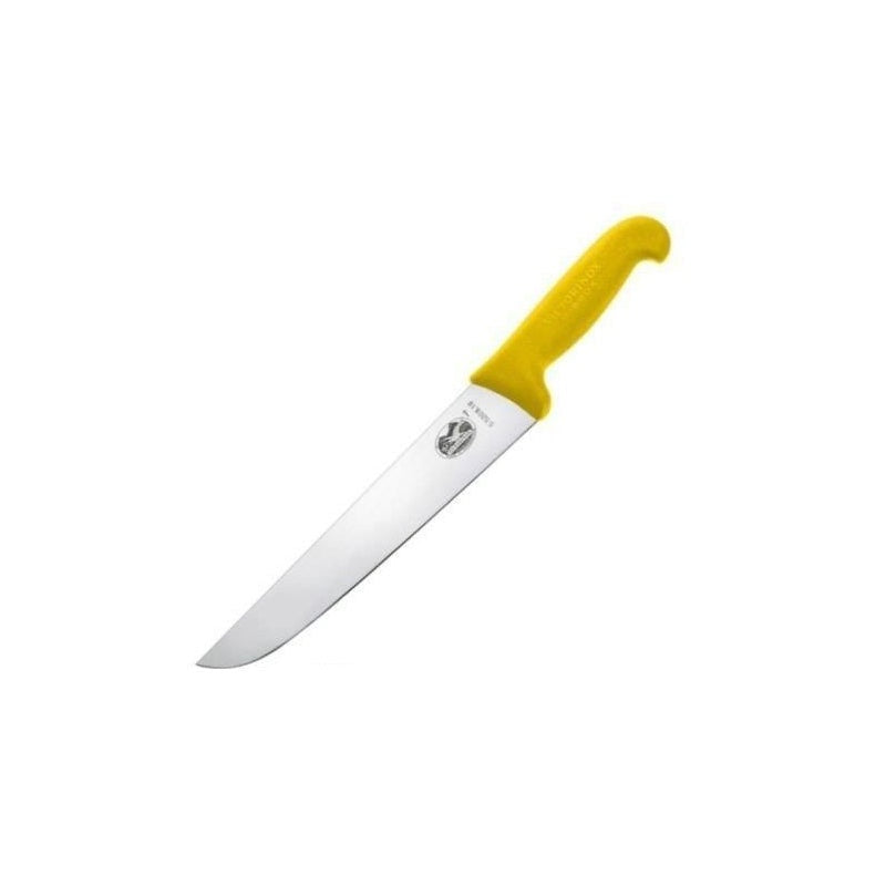 VICTORINOX BUTCHER KNIFE,  FIBROX HANDLE YELLOW - 18 CM - Mabrook Hotel Supplies