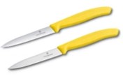 VICTORINOX SWISS CLASSIC PARING KNIVES, 1 WAVY EDGE + 1 NORMAL EDGE - YELLOW 10 CM YELLOW