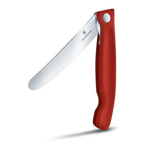 Victorinox Swiss Classic Foldable Paring Knife , 11 CM , Wavy Red Blister - Mabrook Hotel Supplies