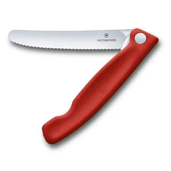 Victorinox Swiss Classic Foldable Paring Knife , 11 CM , Wavy Red Blister - Mabrook Hotel Supplies
