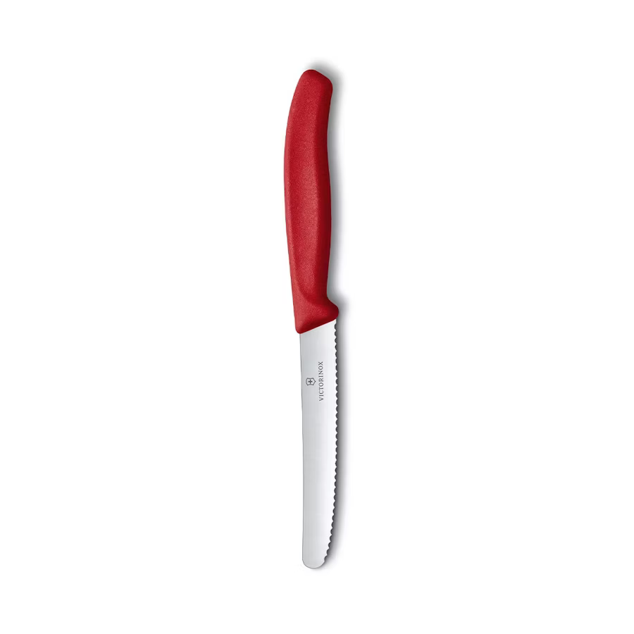 VICTORINOX TOMATO KNIFE SWISS CLASSIC WAVY RED - 11 CM - Mabrook Hotel Supplies