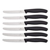 VICTORINOX SWISS CLASSIC TABLE KNIFE SET. 6 PIECES. BLACK - 11 CM BLACK