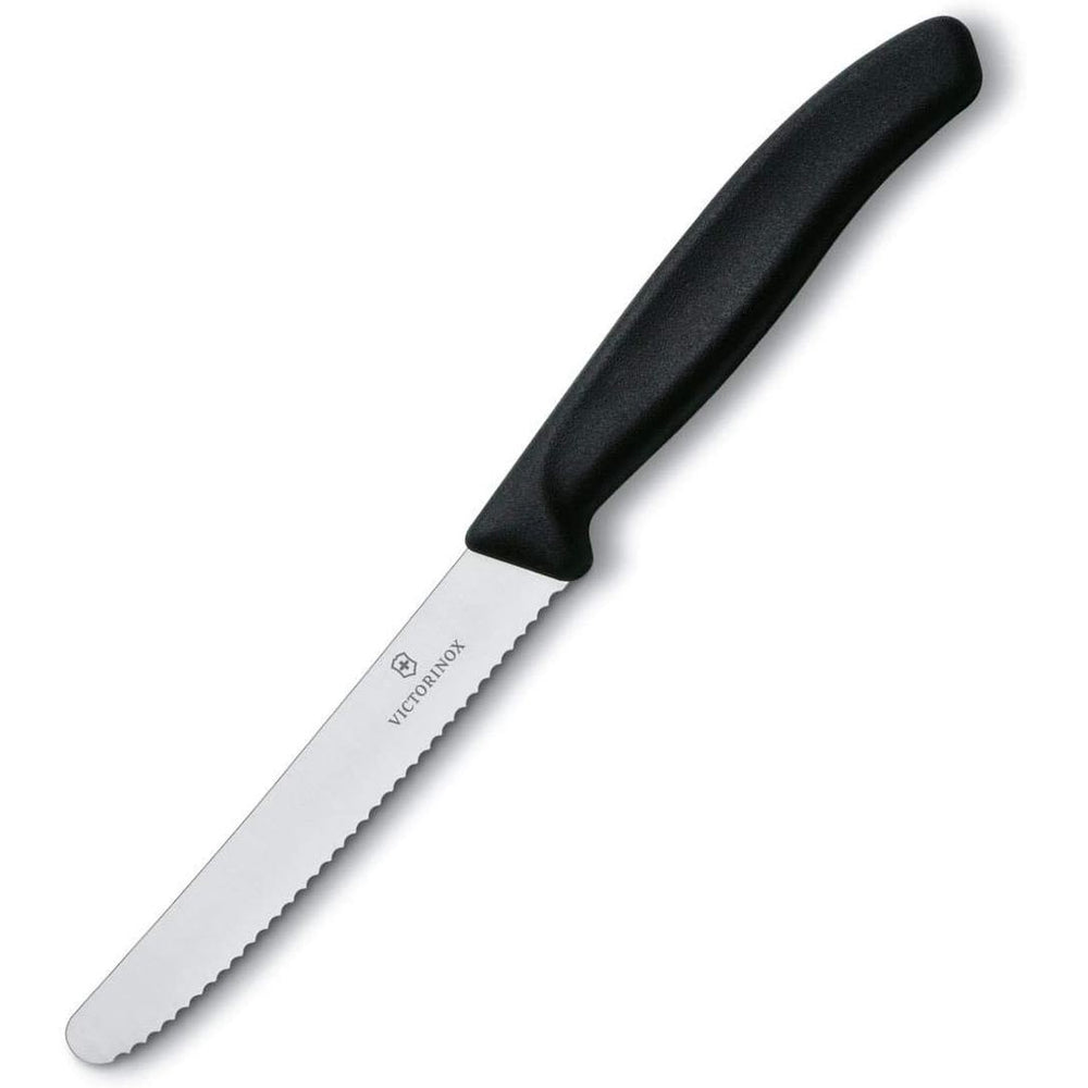 VICTORINOX TOMATO KNIFE SWISS CLASSIC WAVY BLACK - 11 CM - Mabrook Hotel Supplies