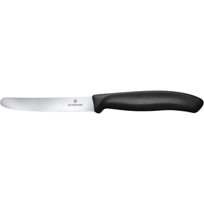 VICTORINOX TOMATO KNIFE SWISS CLASSIC WAVY BLACK - 11 CM