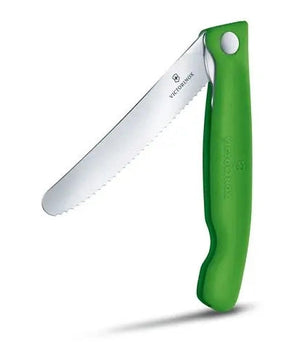 Victorinox Swiss Classic Foldable Paring Knife , 11 CM , Wavy Green Blister. - Mabrook Hotel Supplies