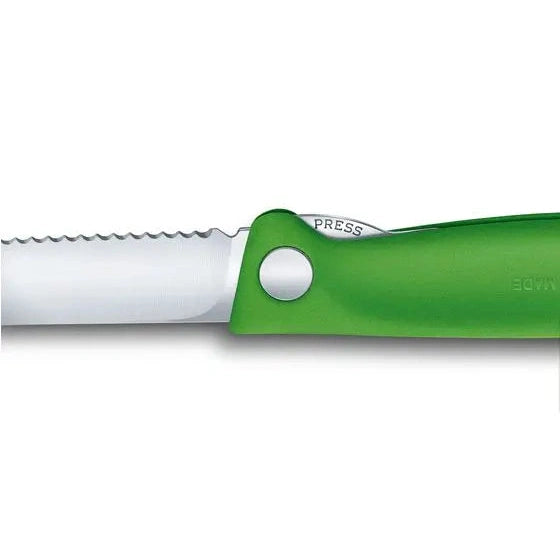 Victorinox Swiss Classic Foldable Paring Knife , 11 CM , Wavy Green Blister. - Mabrook Hotel Supplies