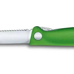 Victorinox Swiss Classic Foldable Paring Knife , 11 CM , Wavy Green Blister. - Mabrook Hotel Supplies