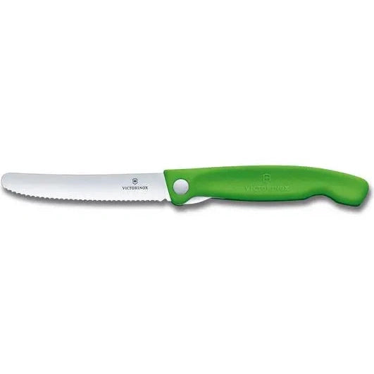 Victorinox Swiss Classic Foldable Paring Knife , 11 CM , Wavy Green Blister. - Mabrook Hotel Supplies