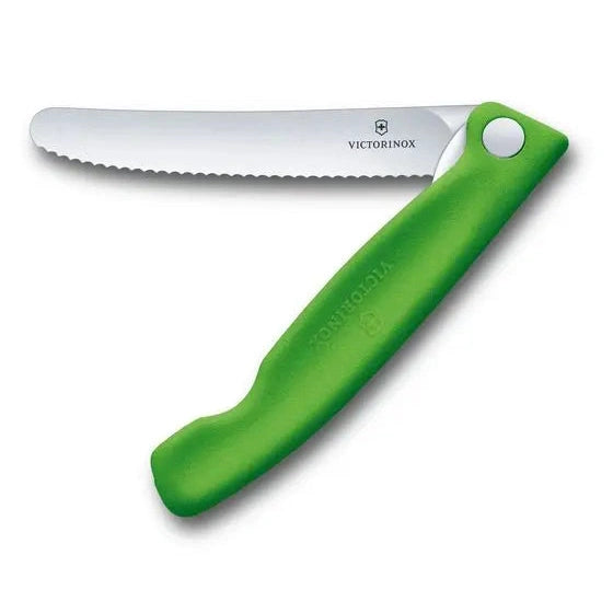 Victorinox Swiss Classic Foldable Paring Knife , 11 CM , Wavy Green Blister. - Mabrook Hotel Supplies