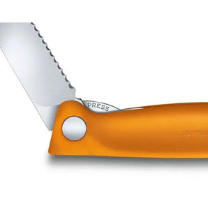 Victorinox Swiss Classic Foldable Paring Knife , 11 CM , Wavy Orange Blister - Mabrook Hotel Supplies