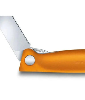 Victorinox Swiss Classic Foldable Paring Knife , 11 CM , Wavy Orange Blister - Mabrook Hotel Supplies