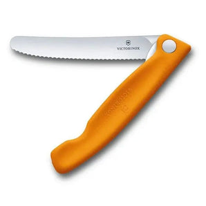 Victorinox Swiss Classic Foldable Paring Knife , 11 CM , Wavy Orange Blister - Mabrook Hotel Supplies